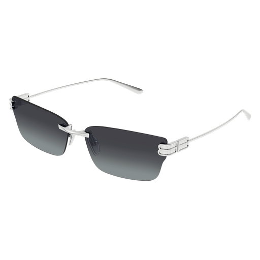 Lunettes de soleil Balenciaga Femme BB0487S002-SILVER-SILVER-SMOKE63 - BB0487S002-SILVER-SILVER-SMOKE63